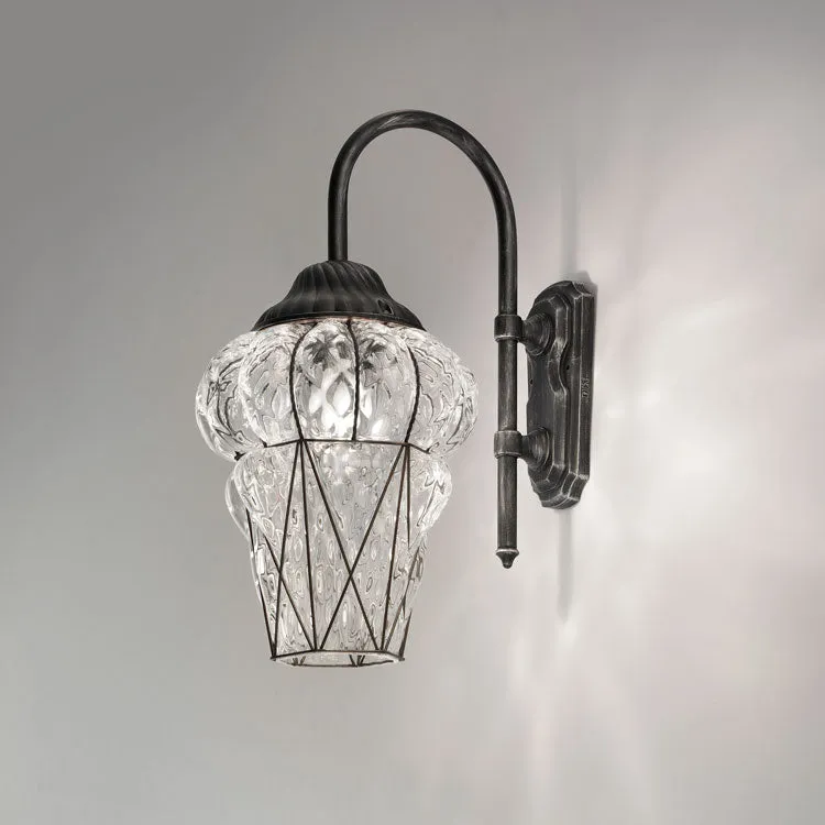 Venetian Outdoor Wall Light With Clear Crystal Diffuser