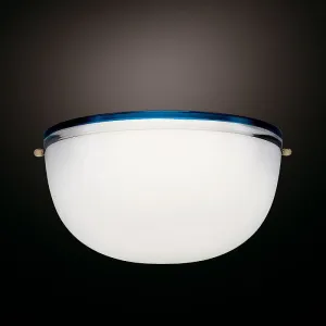 Venini Stillboi Murano Glass Uplighter With Coloured Trim