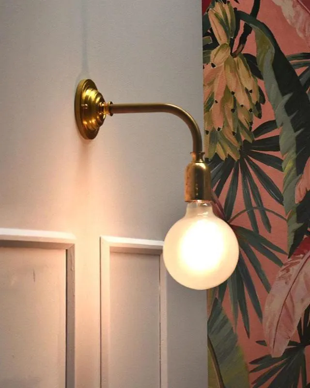 Vintage Solid Brass Exposed Wall Lamp