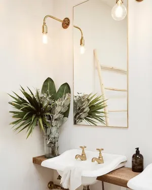 Vintage Solid Brass Exposed Wall Lamp