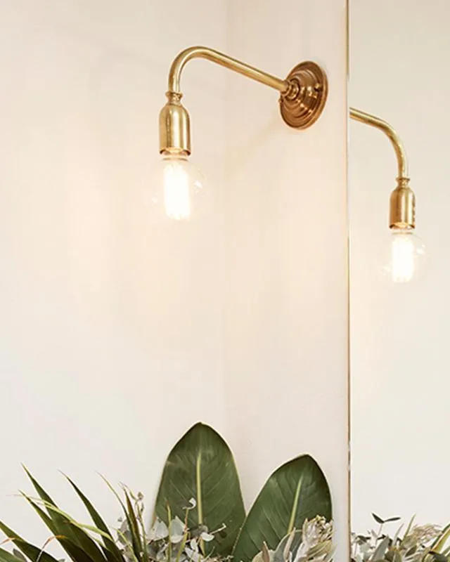 Vintage Solid Brass Exposed Wall Lamp