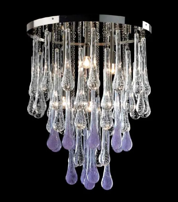 Violet Modern Mid-Century Murano Glass Pendant