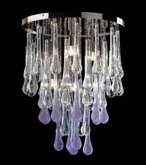 Violet Modern Mid-Century Murano Glass Pendant