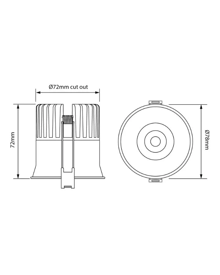 White Aluminium Recessed Downlight