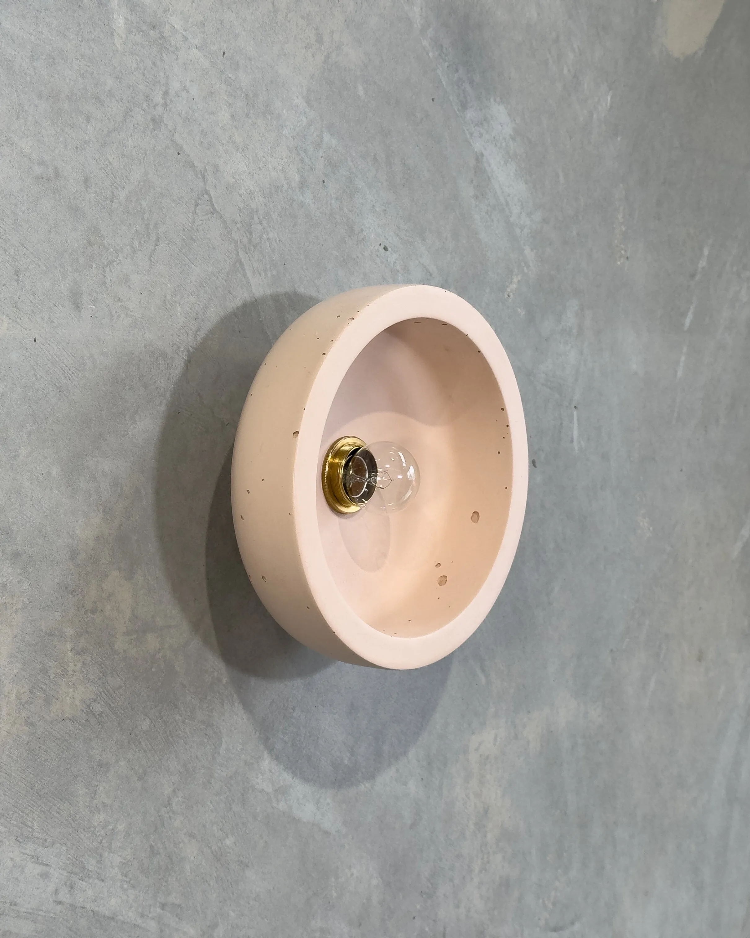 Wide Bowl Concrete Wall Light