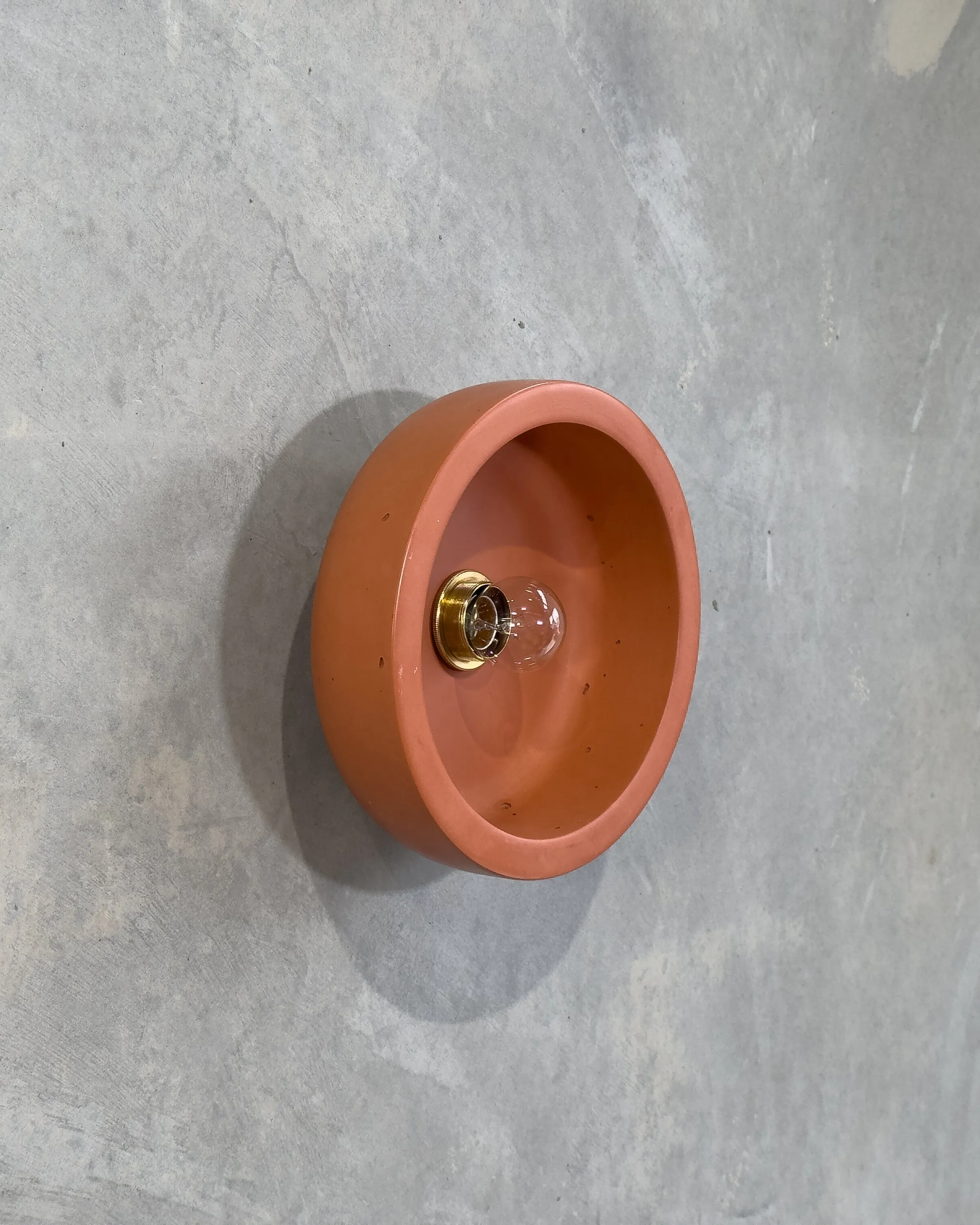 Wide Bowl Concrete Wall Light