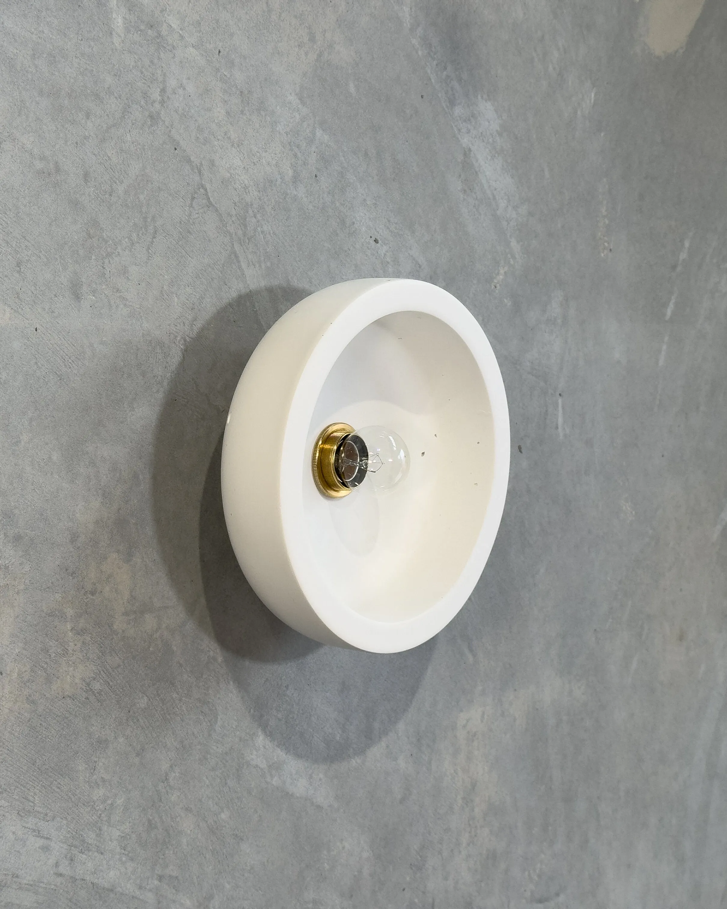 Wide Bowl Concrete Wall Light