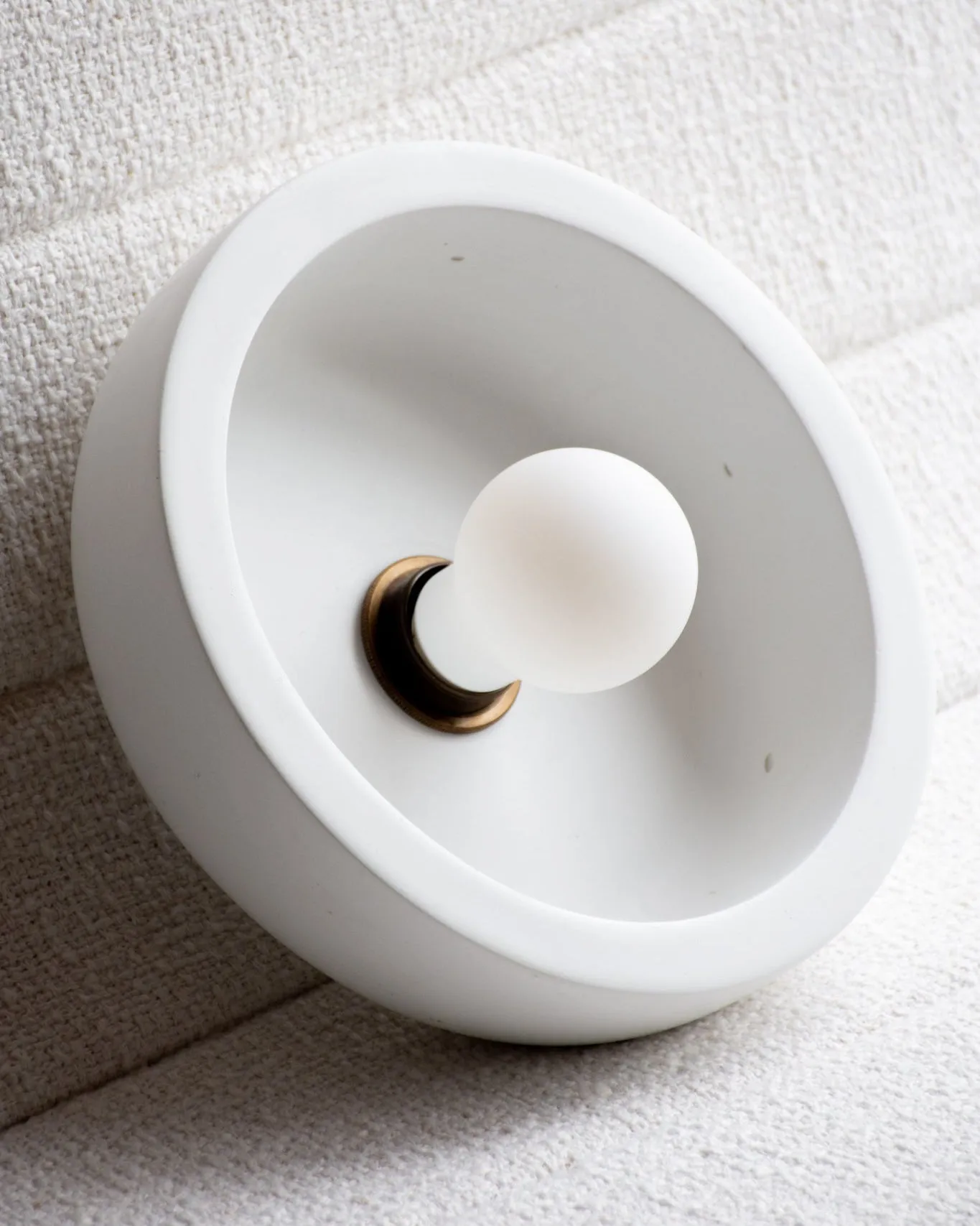 Wide Bowl Concrete Wall Light