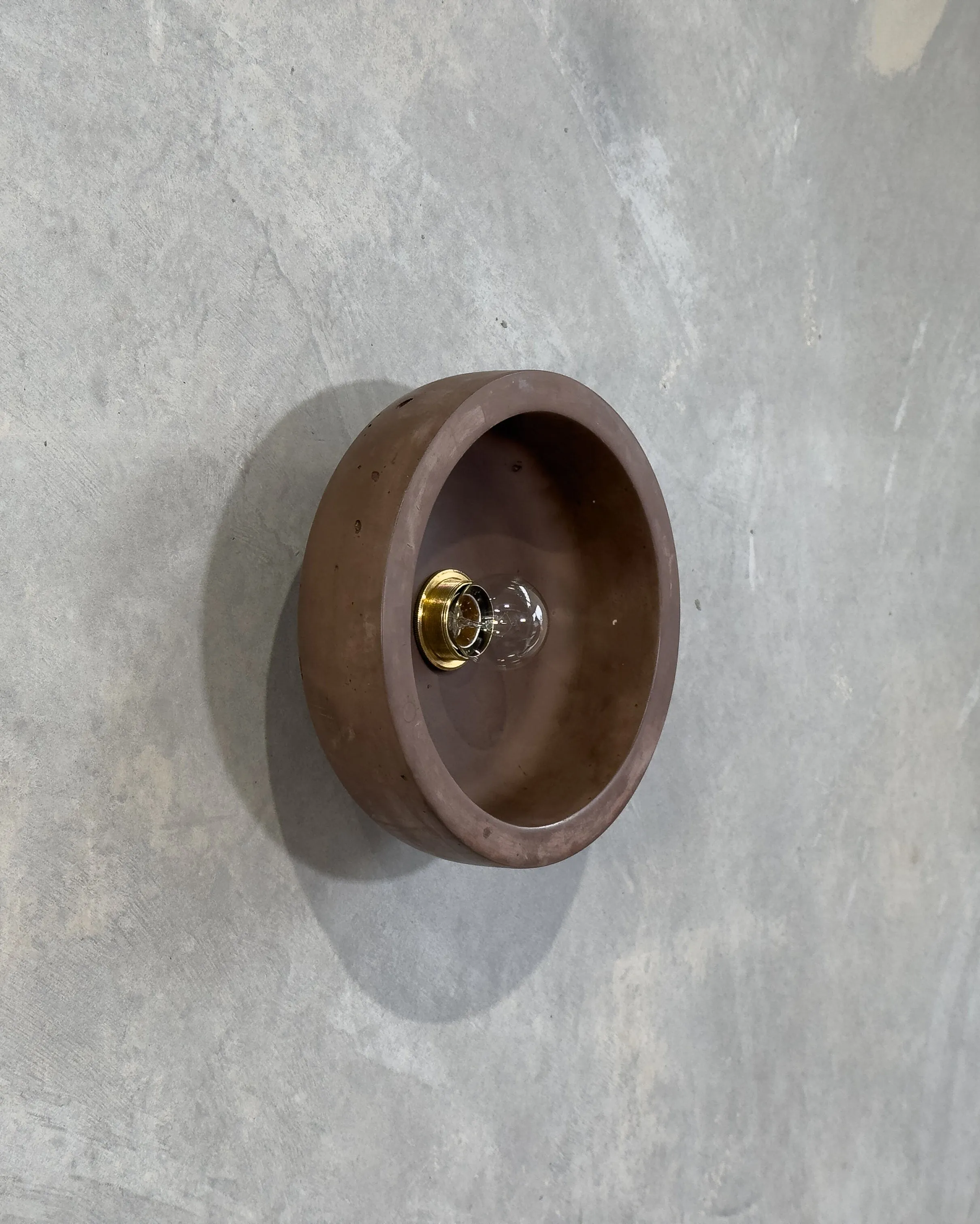 Wide Bowl Concrete Wall Light