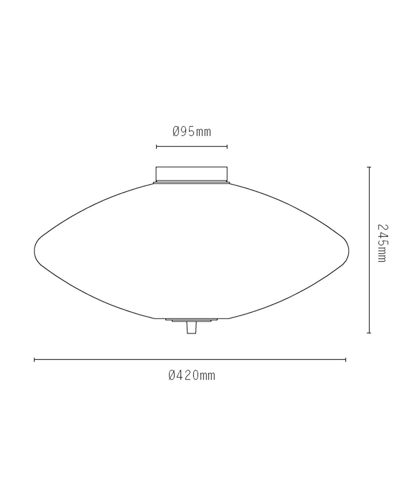 Wide Opal Glass Ceiling Light