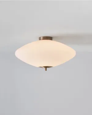 Wide Opal Glass Ceiling Light