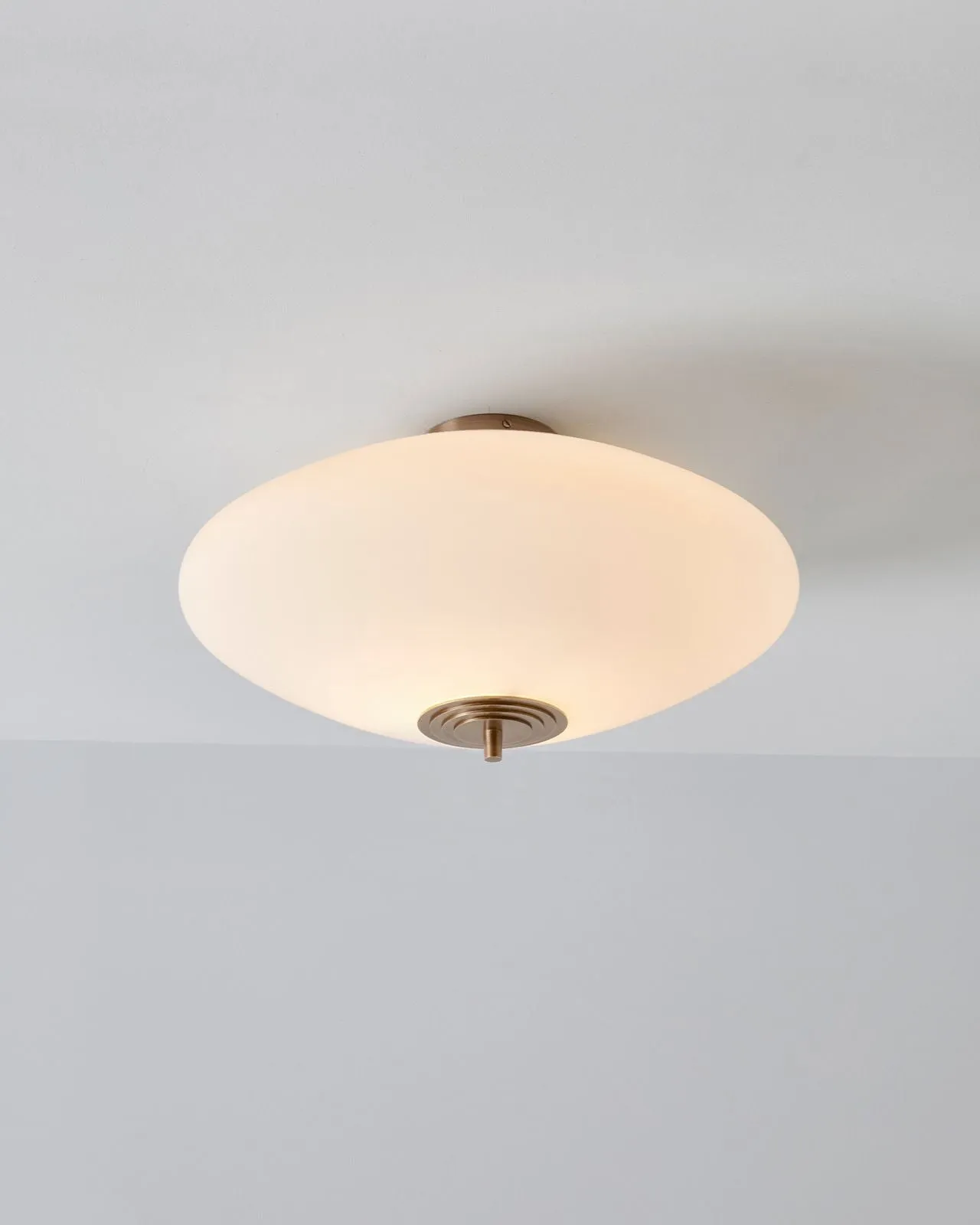 Wide Opal Glass Ceiling Light