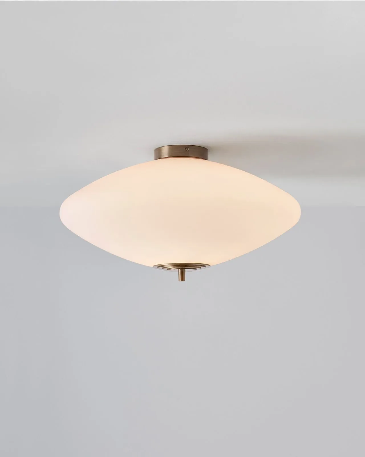 Wide Opal Glass Ceiling Light