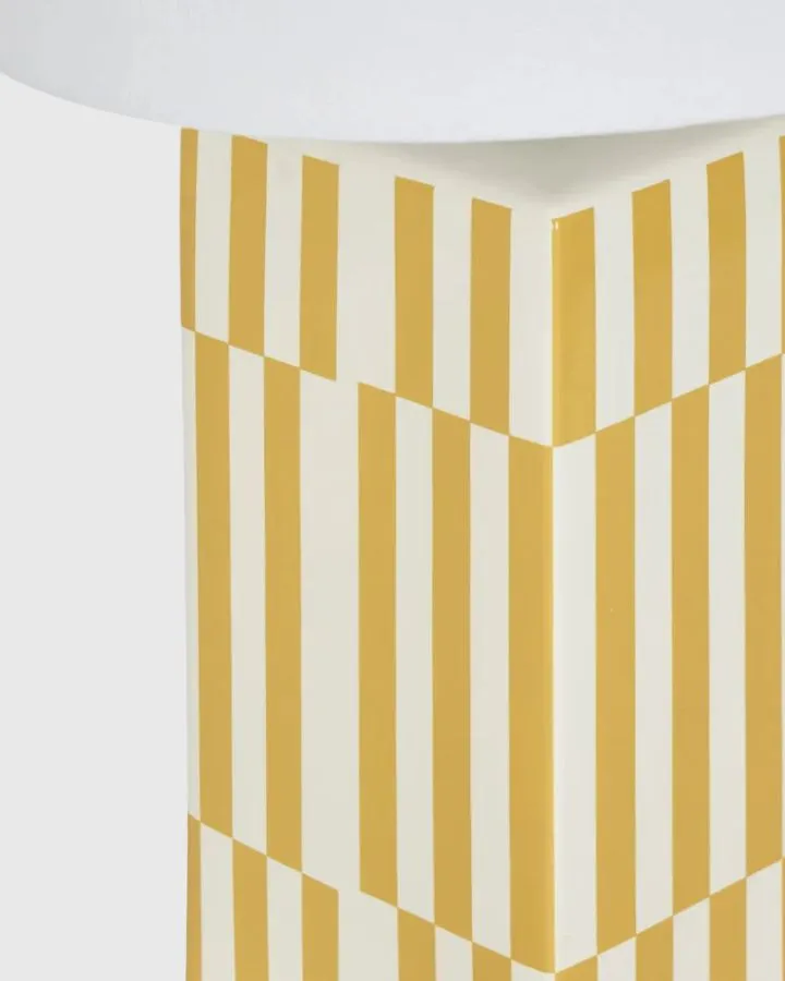 Yellow Striped Table Lamp