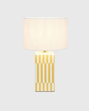Yellow Striped Table Lamp